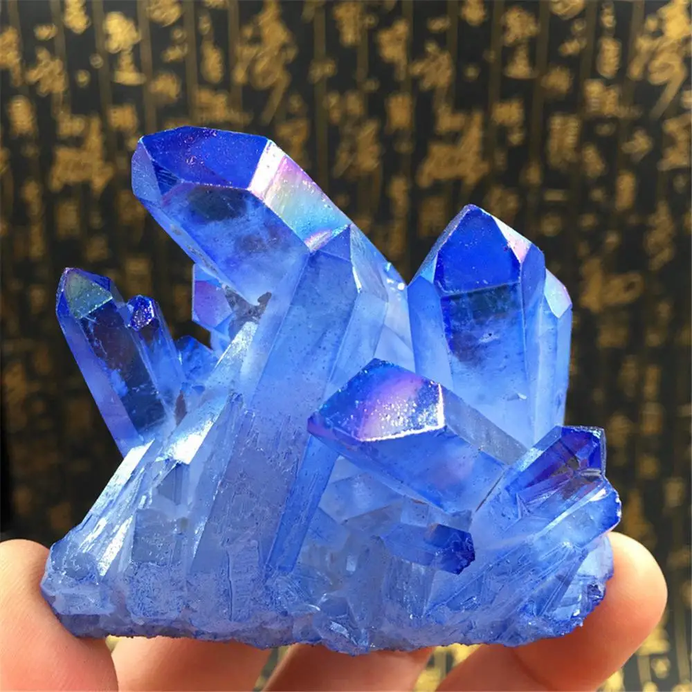

Natural Blue Cluster Crystal Gem Stone Healing Mineral Specimen Reiki Collect