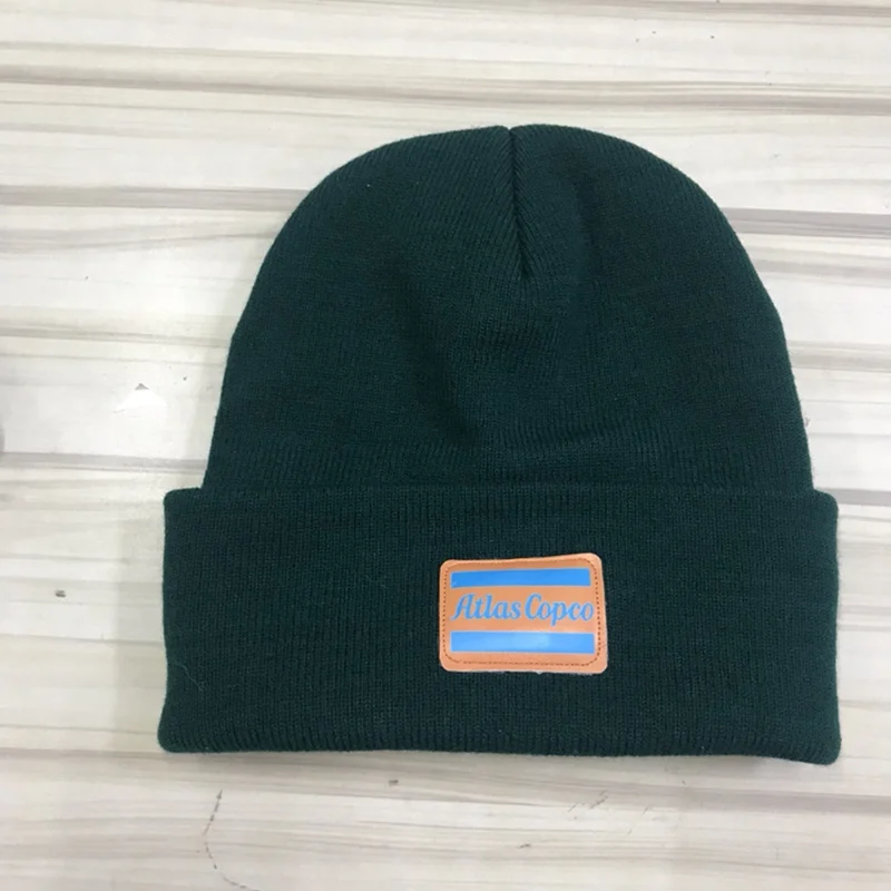 winter hats with brown tag