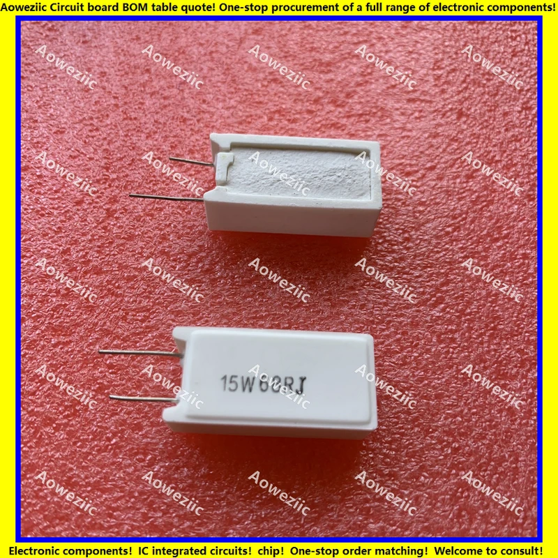 

10 шт. 15W68RJ 15W68ΩJ RX27-5 вертикальное цементное Сопротивление 15 Вт 68 Ом 68R 15W68R керамическое сопротивление точность 5% Сопротивление мощности