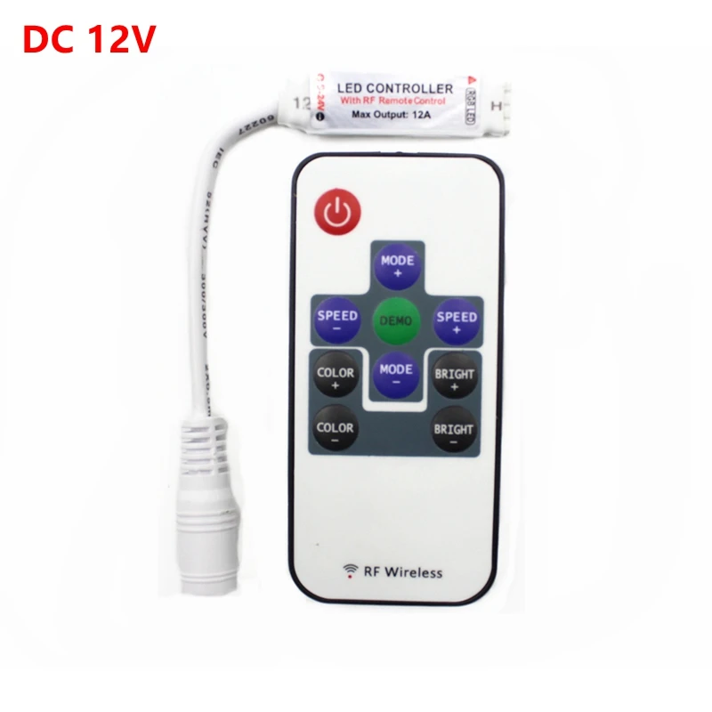 RF 10 Keys DC 12V 12A 3 ключа Мини светодиодный RGB контроллер Диммер драйвер для RGB 5050/3528/2835/5730/5630/3014 SMD Светодиодные ленты света - Цвет: RF 10 Keys