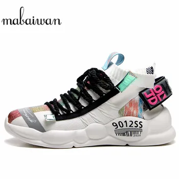 

Mabaiwan 2020 New Womens Sneakers Fashion Mixed Color Women's Shoes Ins Dad Chunky Platform Sneakers Women Lace Up Casual Shoes