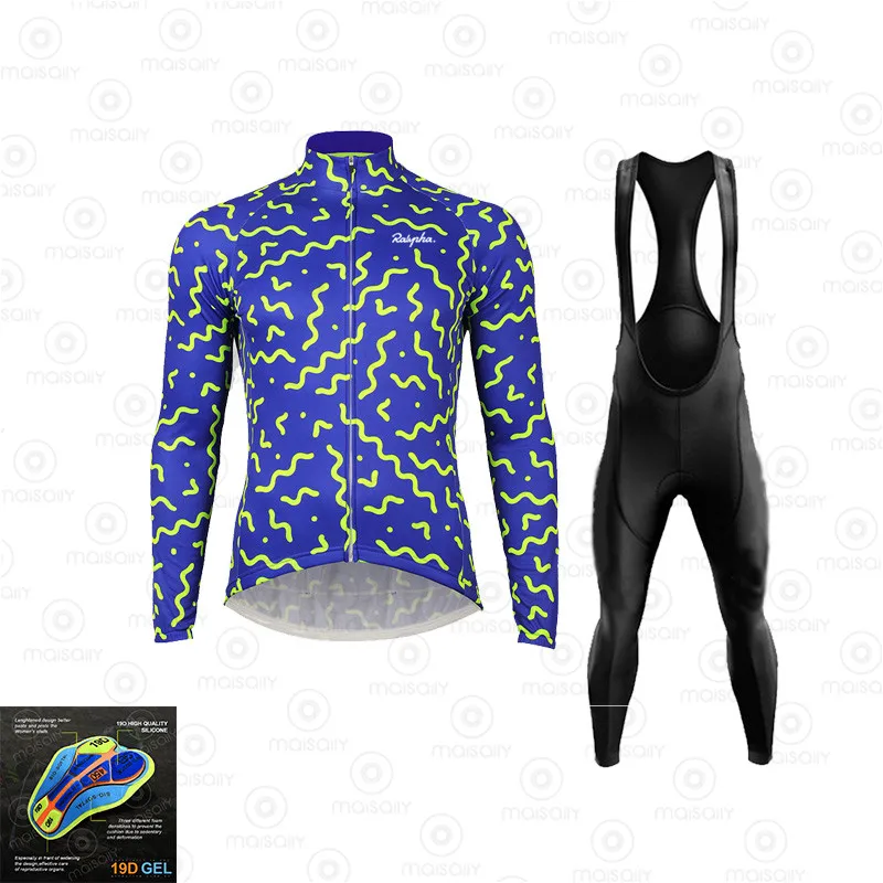 Ralvpha весна/осень мужские велосипедные Джерси Набор Maillot Ciclismo с длинным рукавом