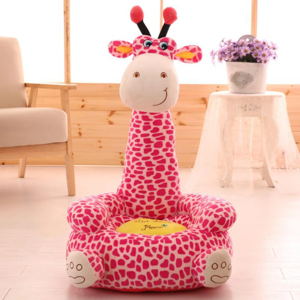 Cartoon Animal Kids Seat Sofa Cover Baby Chair Bean Bag Giraffe Children Armchair Children Seat Sofa Cover Kids Sofa