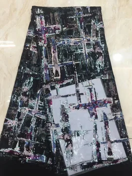 

African sequin lace fabric 2020 high quality French tulle lace fabric embroidery Nigeria lace fabric clothes D4085