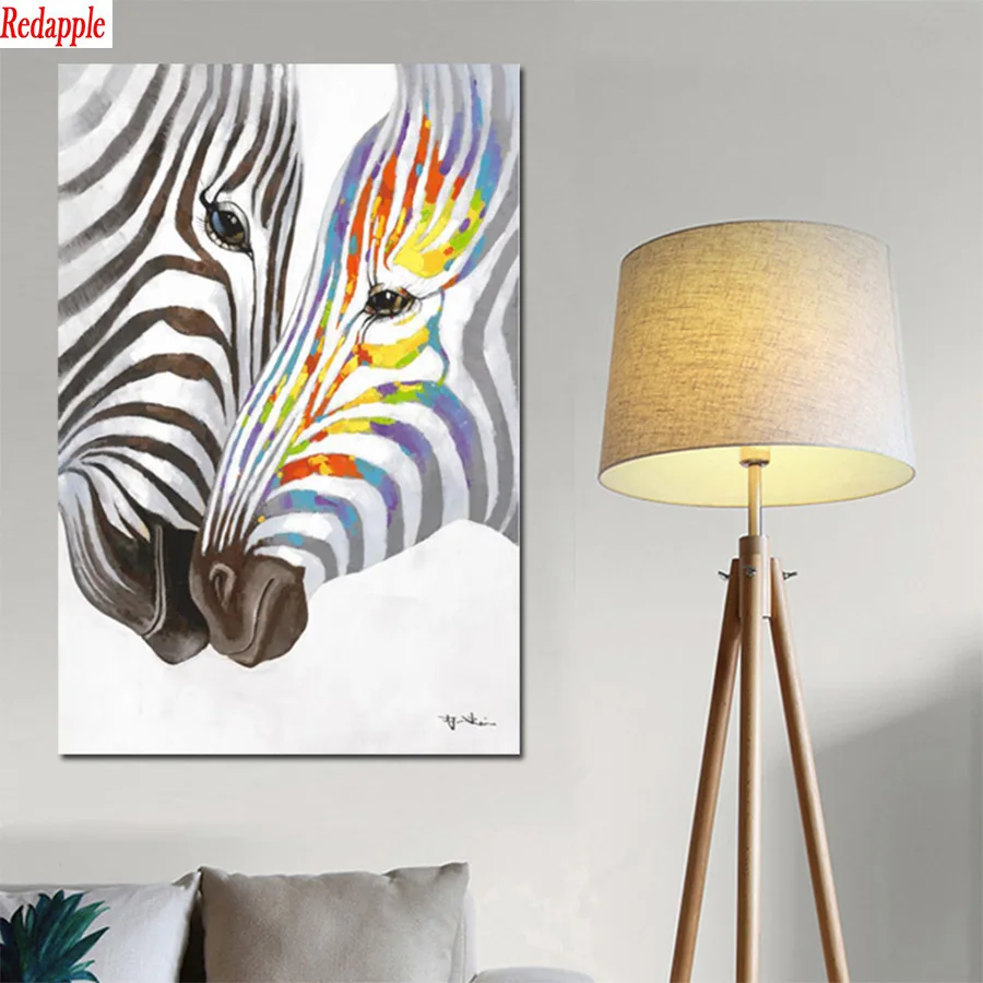 5d photo Round Diamond Painting Abstract animal art painted zebra Full Drill Square Mosaic Home Decor Handmade Embroidery Gift | Дом и сад