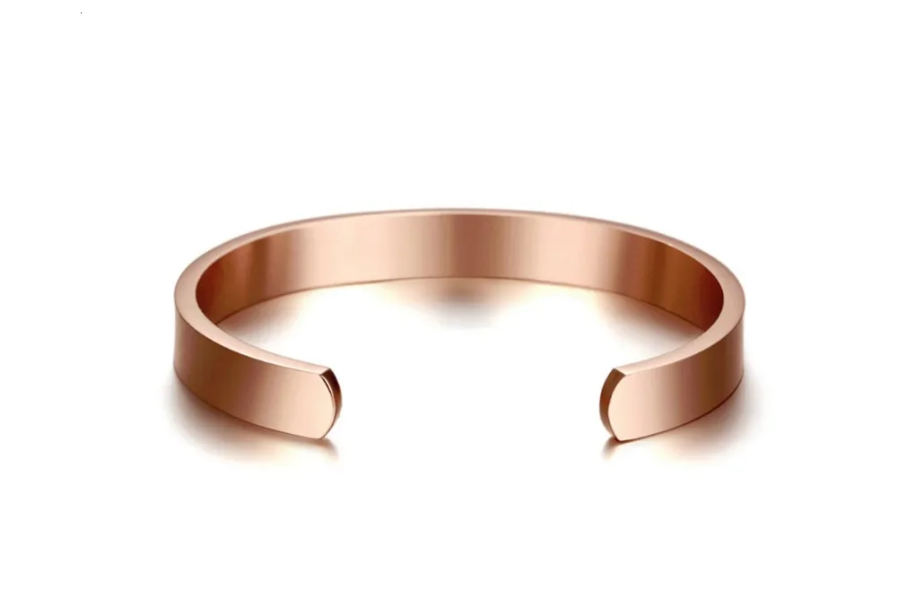 Personalized Customized Men women Rose Gold cuff bracelet 16