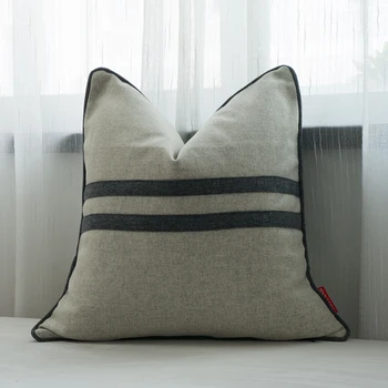 

Original Design Cushion Cover Nordic Style Gray Gray Stripes Split Pillow Case Cover Sofa Chair Home Decor Without Stuffing