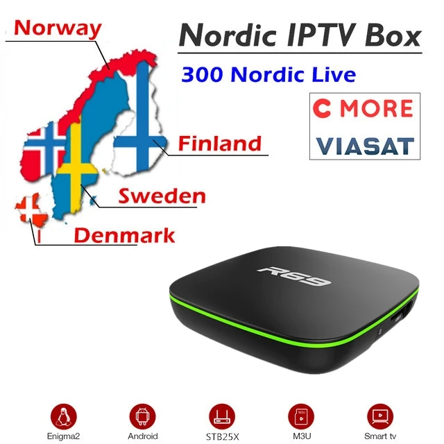 R69 2 Гб 16 г Android 7,1 Smart android tv box Allwinner H3 World PRO IP tv подписка скандинавские голландские финские каналы Европа ТВ