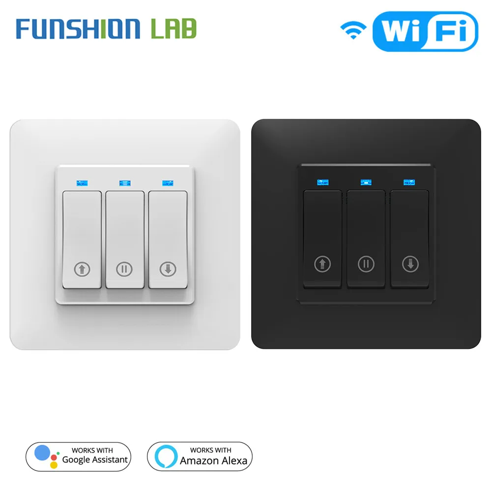 

WiFi Smart Push Button Curtain Roller Blinds Shutter Switch Tuya Remote Control Motorized Motor Works with Alexa Google Home