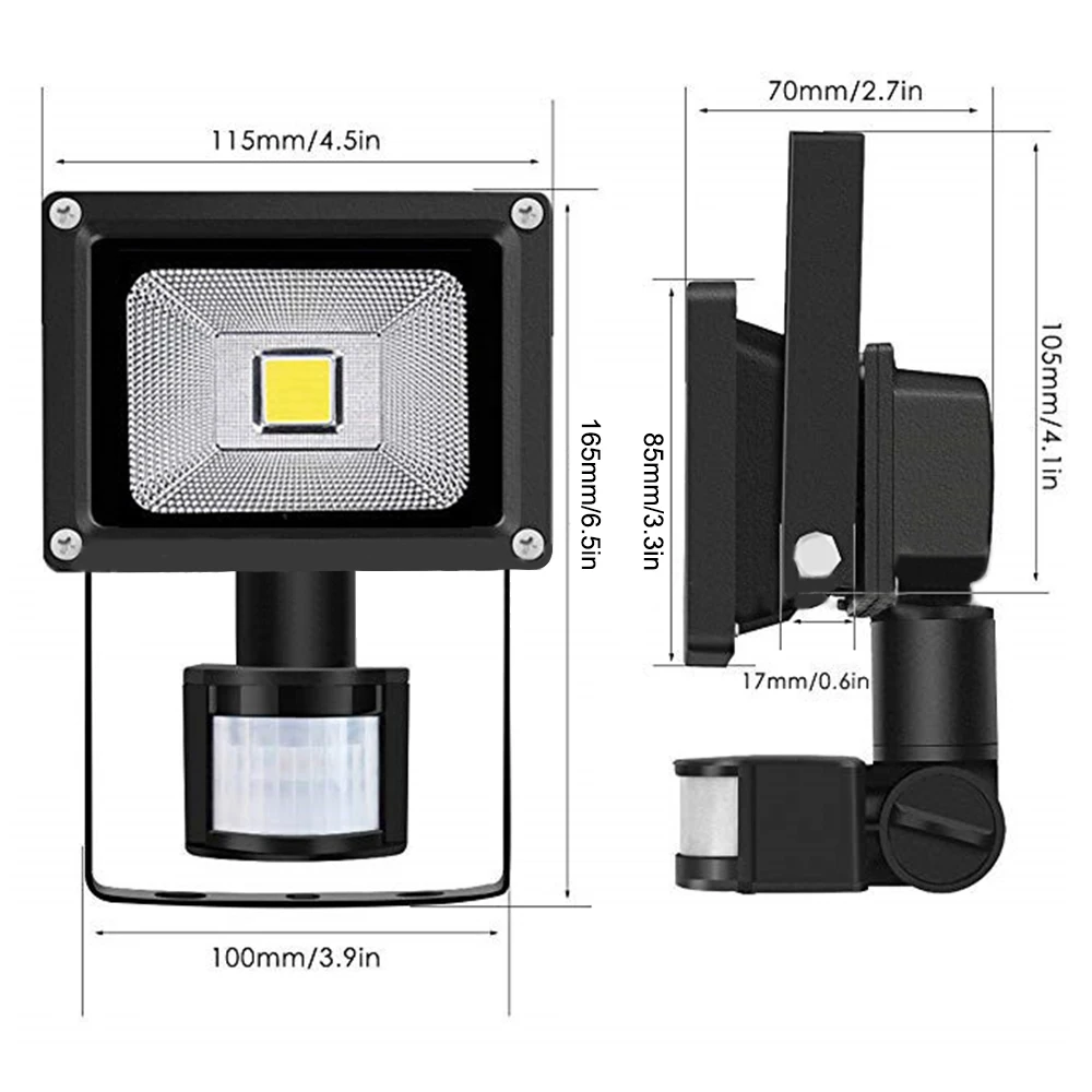 PIR датчик движения светодиодный прожектор Наружное освещение 10 Вт Водонепроницаемый Светодиодный прожектор для сада стены улицы