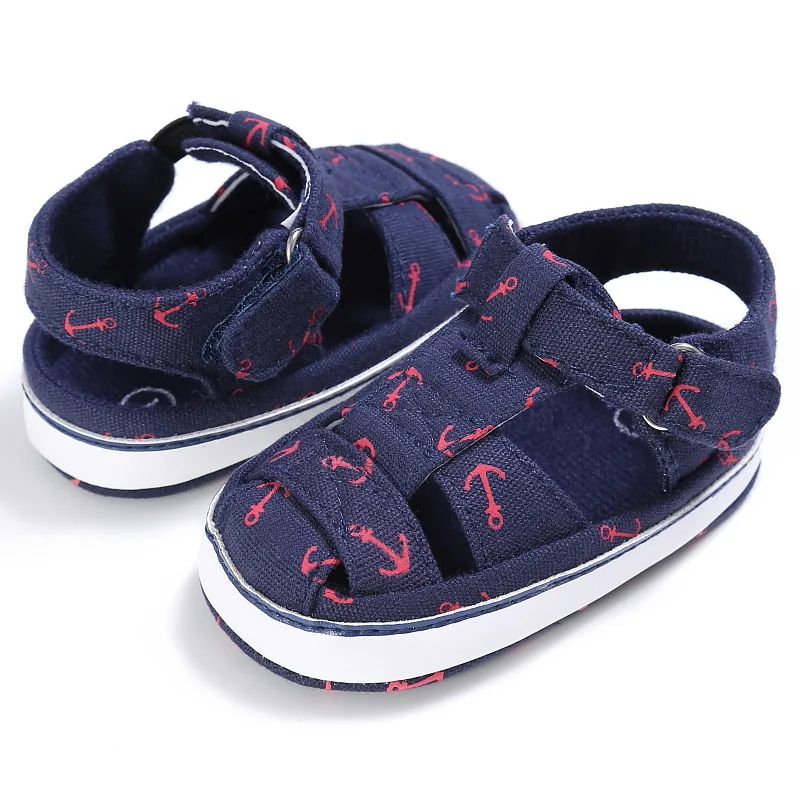 Новая детская обувь с принтом якоря для малышей обувь с мягкой подошвой для малышей 0-18 месяцев