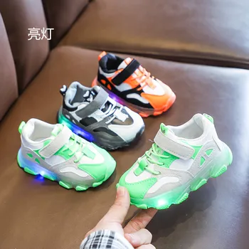 

Children's Sports Shoes 2020 Spring New Shoes Kids Sandals Luminous Lighting Shoes Candy Color Boys and Girls Running Shoes