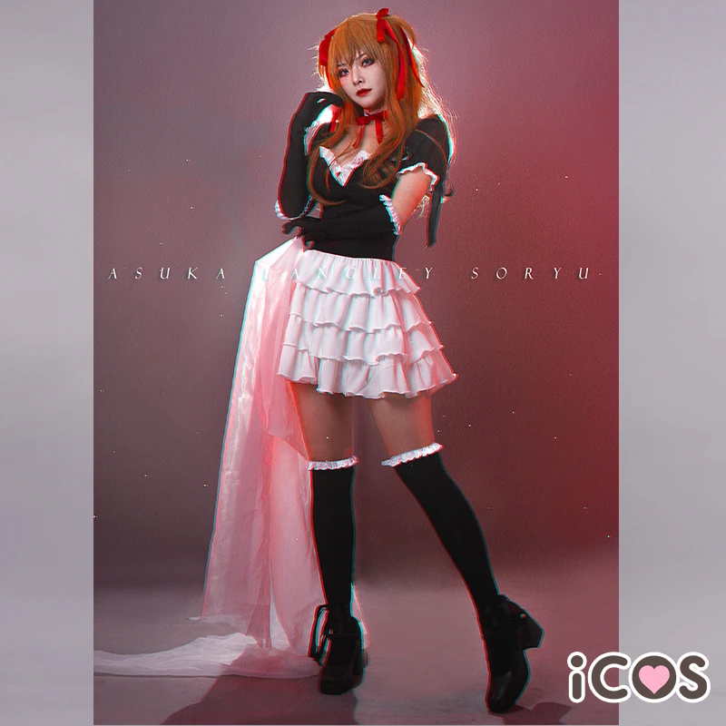 Anime Eva Asuka Langley Soryu Gothic Dress Cosplay Kostuum Lolita Uniform Nieuwe Top + Rok H Anime Eva Asuka Langley Soryu Gothic Dress Cosplay Kostuum Lolita Uniform Nieuwe Top + Rok H