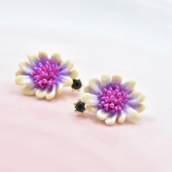 

2020 Pendientes Brincos Earings French Designer Manually Lele Les Flower Sea Anemone Ear Clip Enamel Earring Symphony Orchestra
