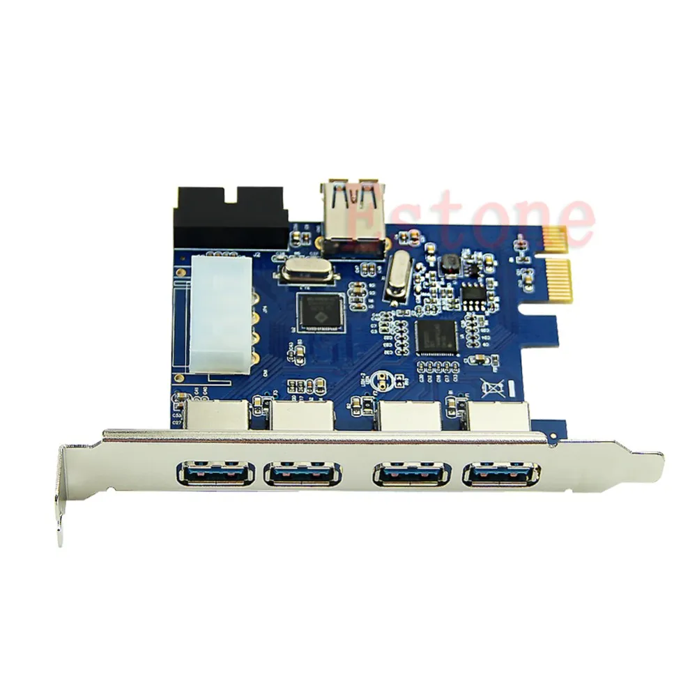 5 Порты PCI-E карта PCI Express USB 3,0+ 19 Pin разъем 4 Pin адаптер для Win7/8