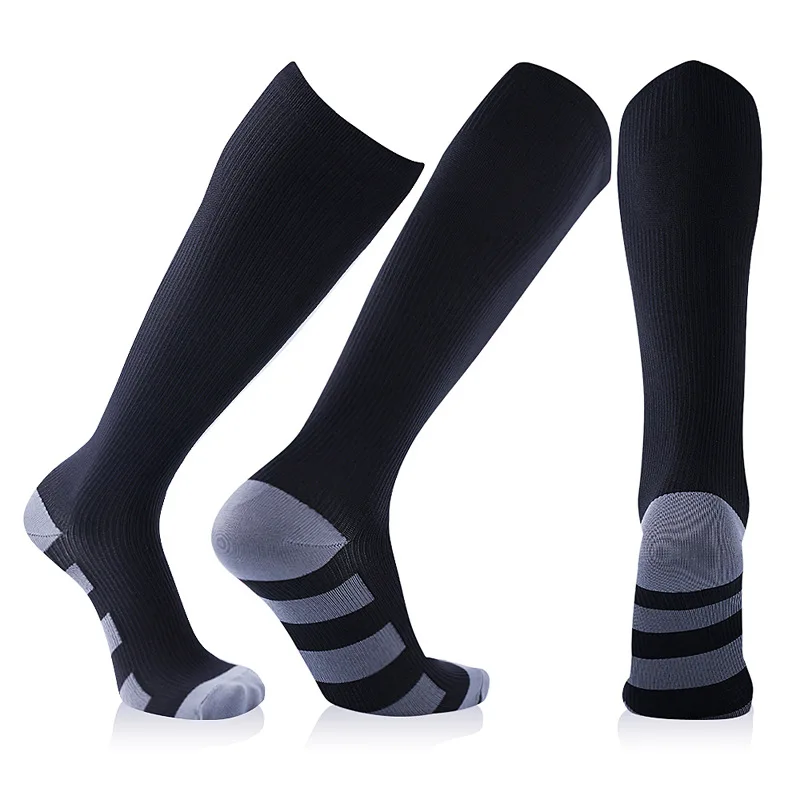 Unisex Black Compression Socks for Enhanced Performance and Pain Relief