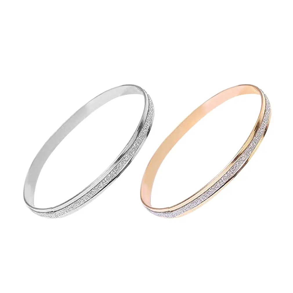 Fashion Women Unique Bracelet Charm Scrub Type Female Ladies Wedding Bracelet Bangle Fine Jewelry Gift