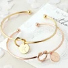 Jisensp-Pulseras con iniciales de nudo de A-Z para mujer, brazalete abierto con 26 letras, joyería para dama de honor ► Foto 1/6