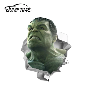 

Jump Time 13cm x 10.3cm Marvel Angry Hulk Car Sticker Wall Crack 3D Decal Reflective Sticker Funny Decal Car Styling Waterproof