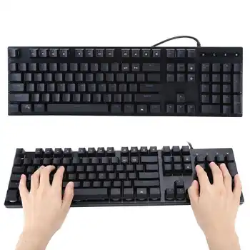 

Gaming Keyboard USB Wired Floating Ergonomic Mechanical Feel LED Green Backlit Desktop Computer