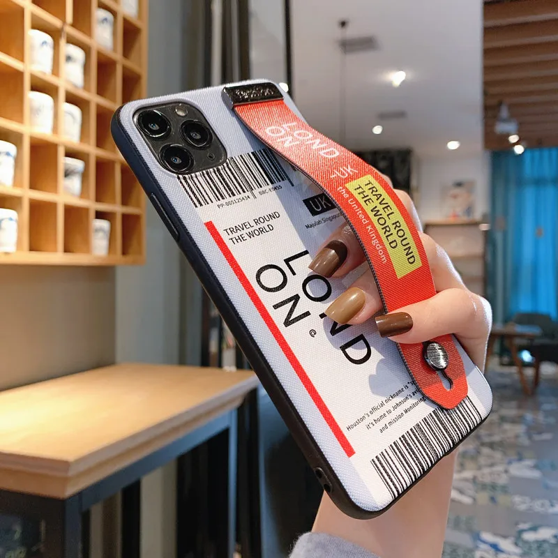 INS этикетки штрих код ремешок чехол для iPhone 12 Pro 11 XR Xs Max X 6 SE2 7 8 плюс простая одежда