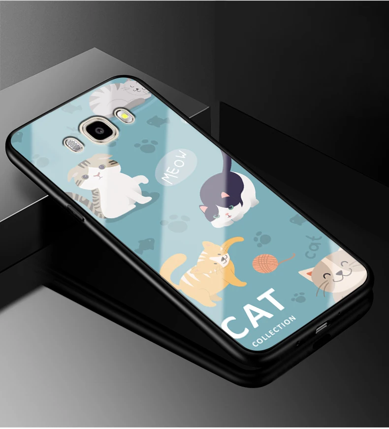 Для samsung J7 чехол из закаленного стекла задняя крышка для samsung Galaxy J7 чехол для телефона SM-J710FN J710 J 7 Мягкий Бампер j710f - Цвет: 55