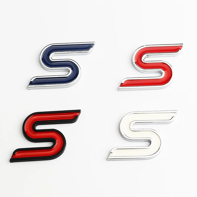 

1 Pcs 3D metal S Logo Car Emblem Badge Sticker Decal Accessories For New Mondeo Fox Carnival ST RS Decoration