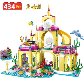 

434pcs Building Blocks Princess Mermaid Undersea Palace Castle Stacking Bricks Compatible Girls Friends Kid Toys GB06