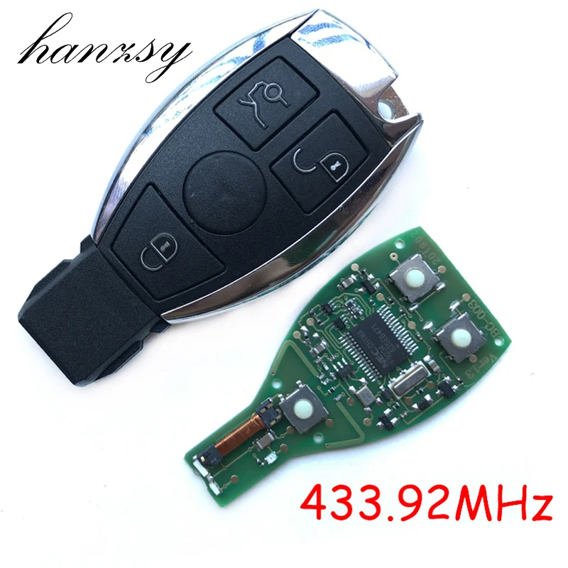 3 кнопки смарт-ключ для автомобиля для Mercedes Benz 2000+ Поддержка NEC и BGA 433,92 МГц автоматическое дистанционное управление ключ с Uncut маленькое лезвие