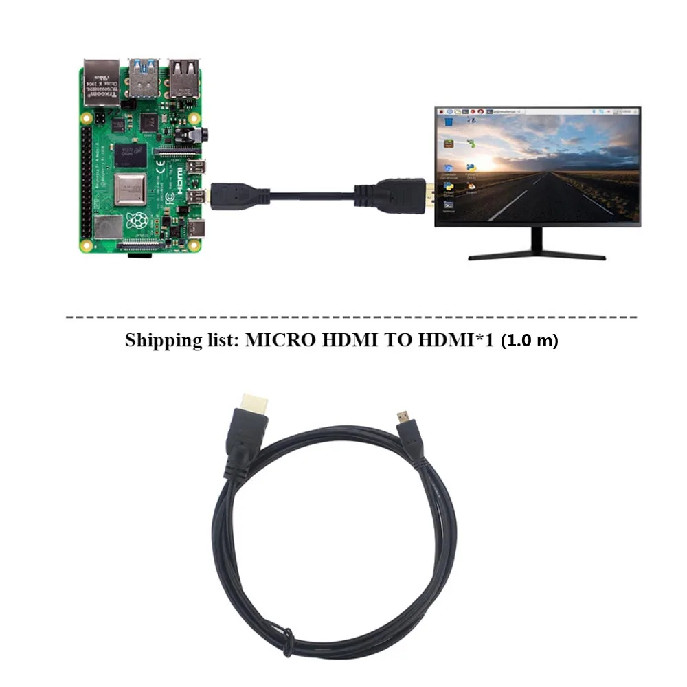 Raspberry Pi 4B Micro HDMI видеокабель с поддержкой 4K адаптер Шнур для планшета HDTV Android