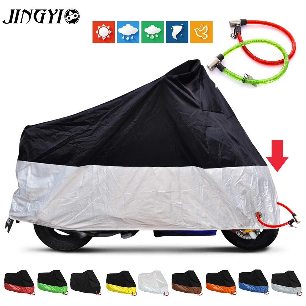 Silver XXXXL UV Rain Protector Dust Scooter Motorcycle Cover Waterproof Black 
