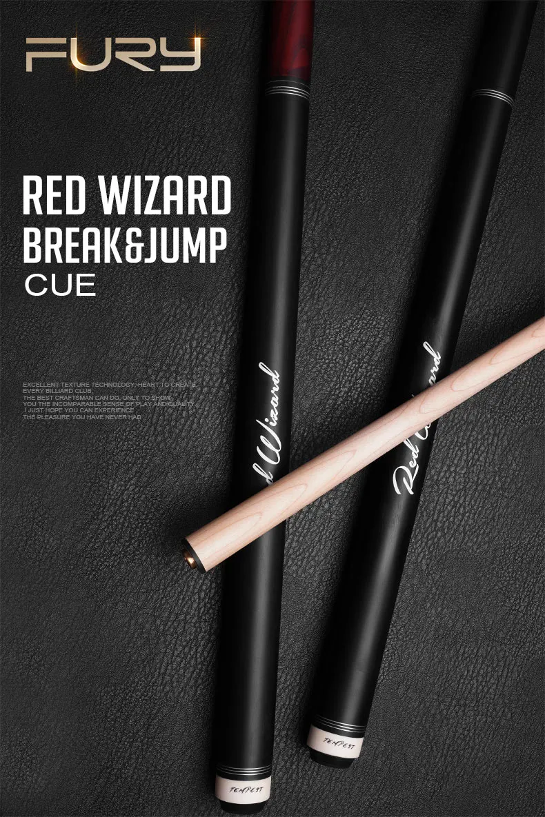 Fury Wizard Punch Pool Cue Break Jump Cue Billiard Stick Maple Shaft Professional Taco De Billar Uni-Lock Joint 4 Colour Butt
