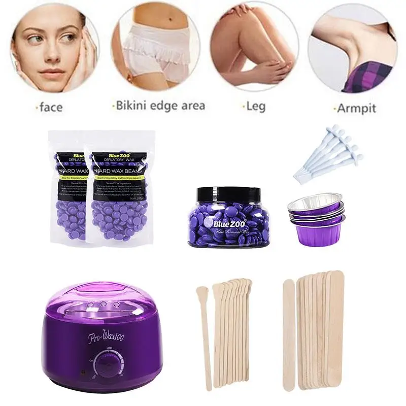 

Melting Wax Machine Suits Wax Therapy Machine Wax Warmer Wax Bean Heater Professional Mini Suit Purple for Cosmetic Skin Spa