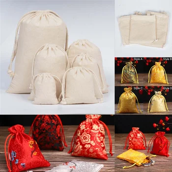 

Storage Bag Cotton Fabric Dust Cloth Drawstring Clothes Socks Underwear Shoes Receive Bag Home Sundry Kids Toy Storage Bags