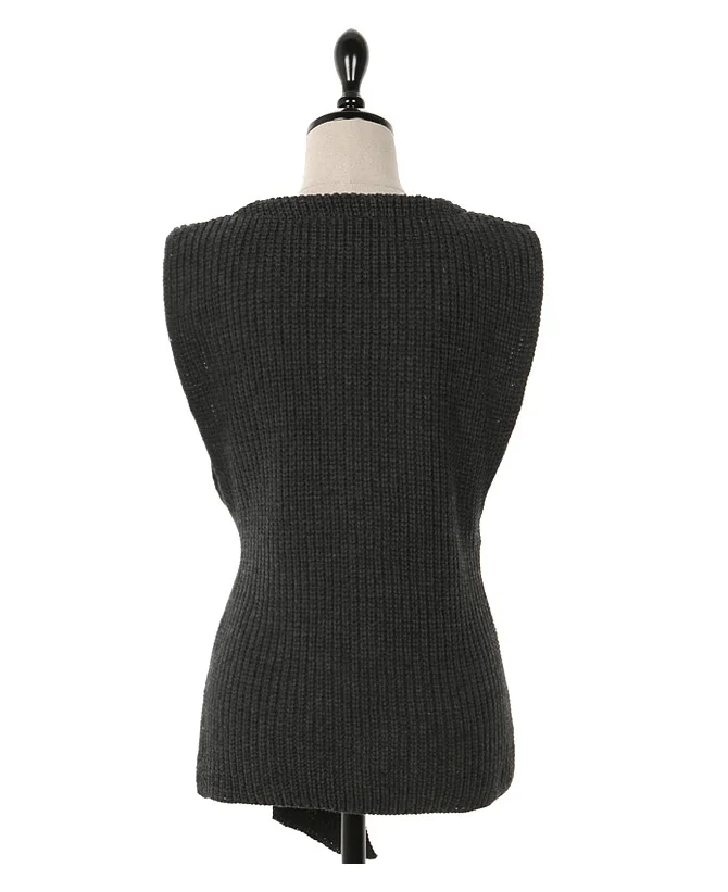 Dingaozlz Autumn Winter Women Vest sweater Korean fashion Pullovers Tops Bow tie Casual Sleeveless Female Knitted shirt