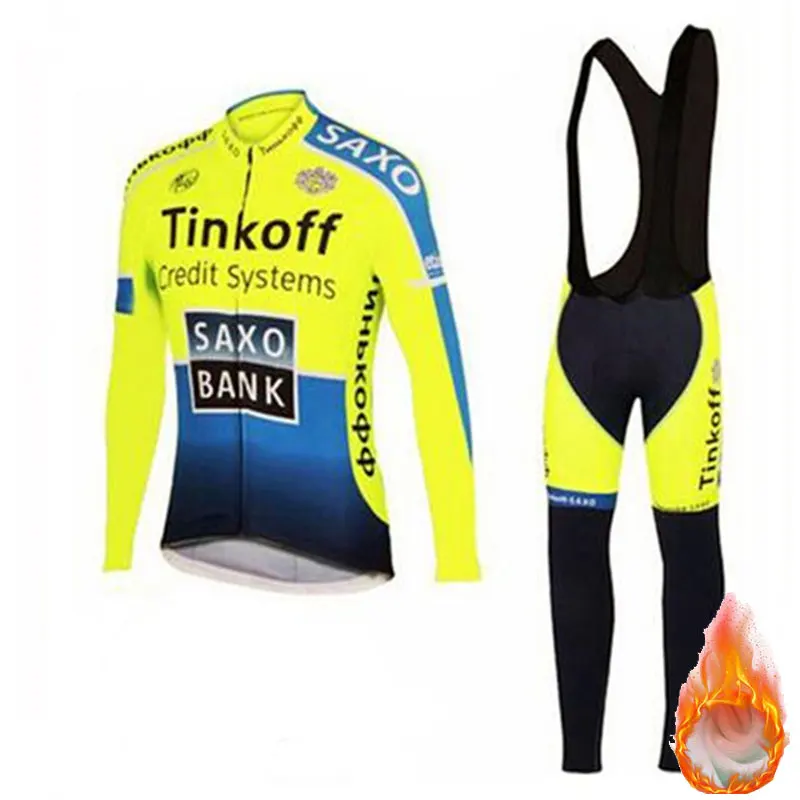 Fleece Tinkoff pro Ropa ciclismo, теплый, зима,, теплый, Джерси, мужской, костюм, для верховой езды, комбинезон, комплект, флис, шерсть, Триатлон - Цвет: Fleece