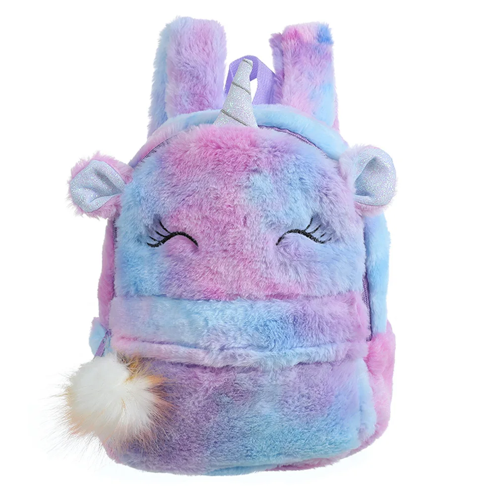 fluffy unicorn school bag