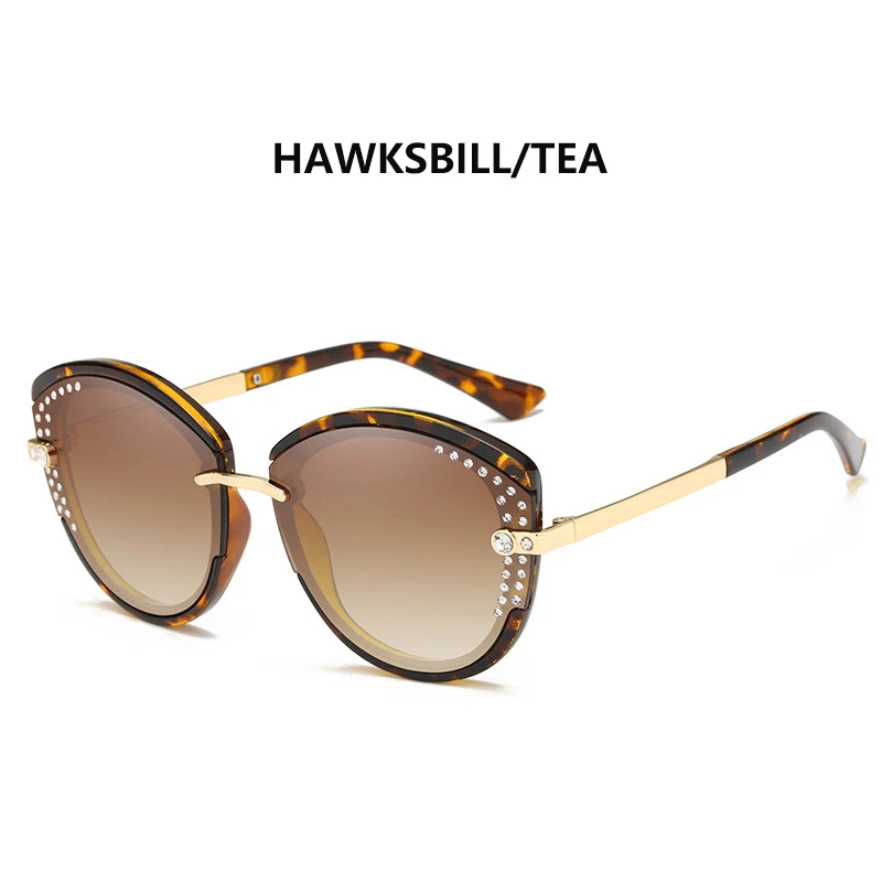2778 C4HAWKSBILL TEA ProudDemon модный роскошный классический солнцезащитные очки с бриллиантами Женские индивидуальные круглые солнцезащитные очки мужские крутые очки 2778 - Цвет линз: 2778 C4HAWKSBILL TEA