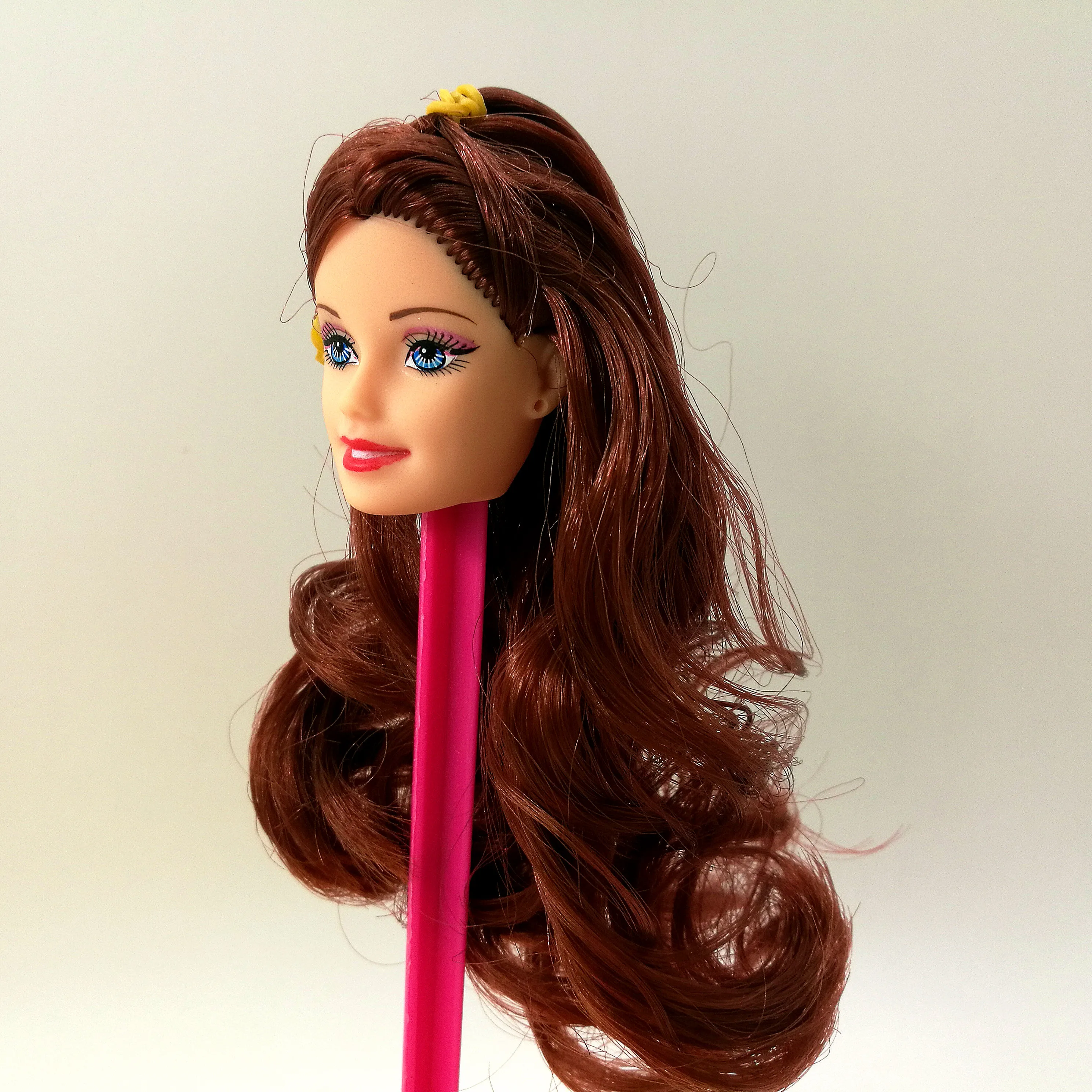 Самая низкая цена отличное качество Кукольная голова с цветными волосами Девушка самодельные аксессуары для кукол подарок для куклы Барби голова