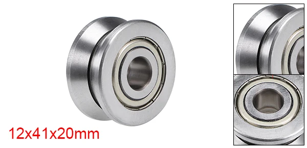 12x41x20mm Uxcell 1 шт. V-Groove шарикоподшипник направляющий шкив подшипники экранированный Тип для 10 мм 14 мм 20 мм 30 мм вал - Цвет: 12x41x20mm