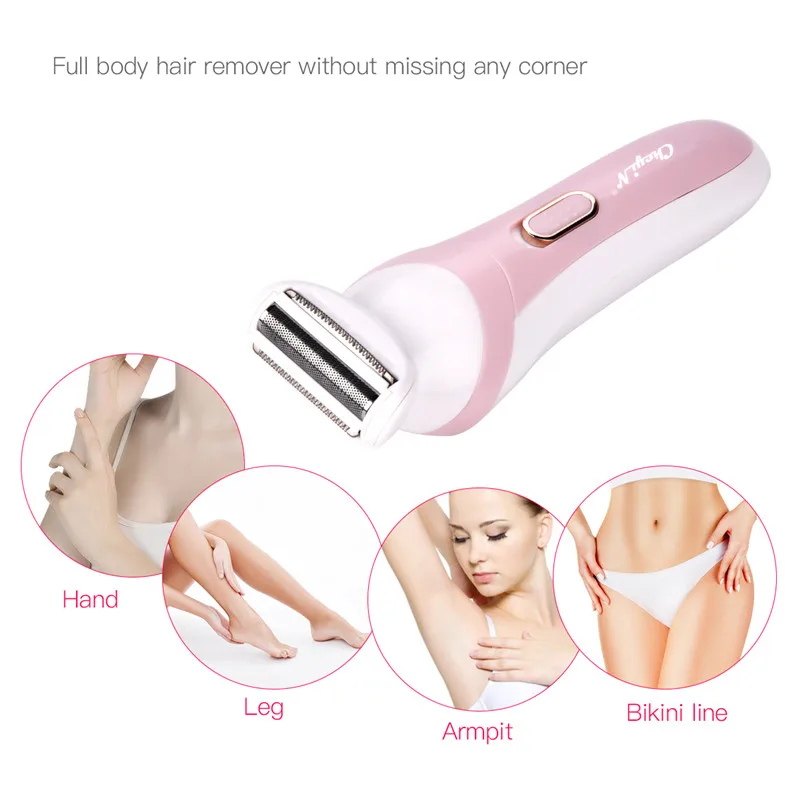 Женская бритва на батарейках, электрический эпилятор для бритья, удаление волос, женское тело, бикини, триммер, депилятор