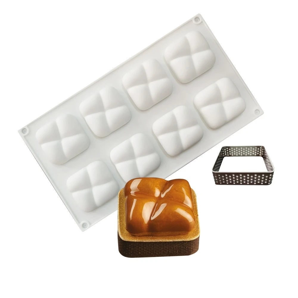 8 отверстий каменные квадратные формы трюфель шоколадные силиконовые формы для инструменты для украшения выпечки, торта десертный ледяной пудинг