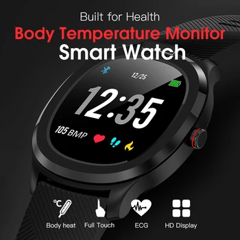 

T01 Smart Watch Full Touch Screen Body Temperature Blood Oxygen ECG+PPG Heart Rate Monitor Sport Tracker Smart Watch Android iOS