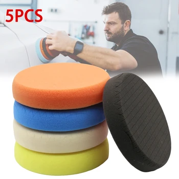 

5Pcs/Set Car Polishing Pad Kits 6-Inch Polishing Sponge Wheel Waxing Pad Auto Car Window Screen Polishing