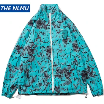 

2020 Hip Hop Fox Print Jackets Men Streetwear Harajuku Coat Autumn Casual Japanese Jacket Windbreaker Men Tops Clothes WY111