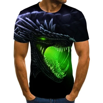 

dinosaur men's T-shirt 3D creative cloud graphic T-shirt summer casual tops fashion round neck shirt plus size streetwear