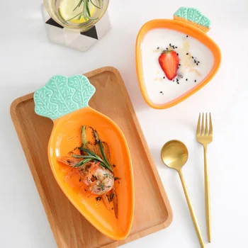 

1pcs Cute Radish Shape Ceramic Fruit Salad Plate Party Dessert Snack Dish Rice Soup Bowl Tableware Supplies hot