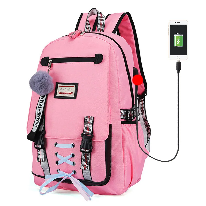USB зарядная сумка рюкзак детский школьный рюкзак для школы сумки для подростков девочек Противоугонный Детский рюкзак