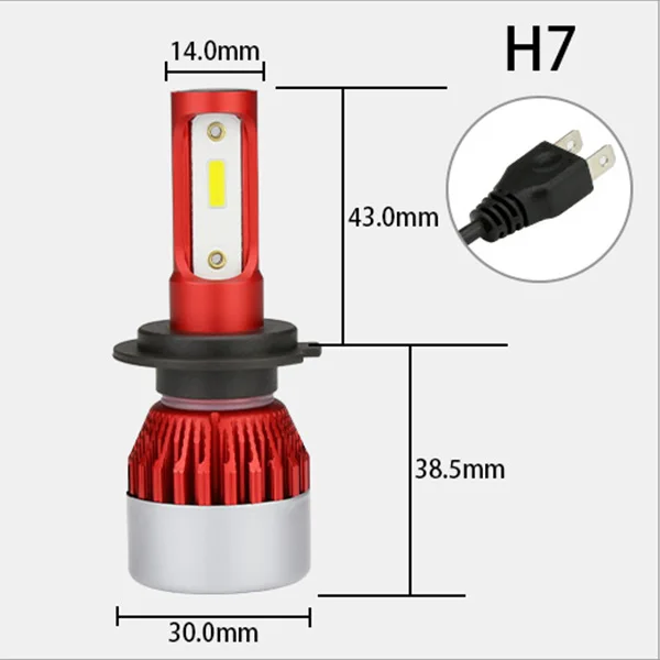 Zdata H7 светодиодный фонарь для Фар H4 лампы H1 светодиодный налобный фонарь 6000K 12v светодиодный H11 H8 H9 9005 9006 Противотуманные фары для автомобилей COB - Цвет: H7