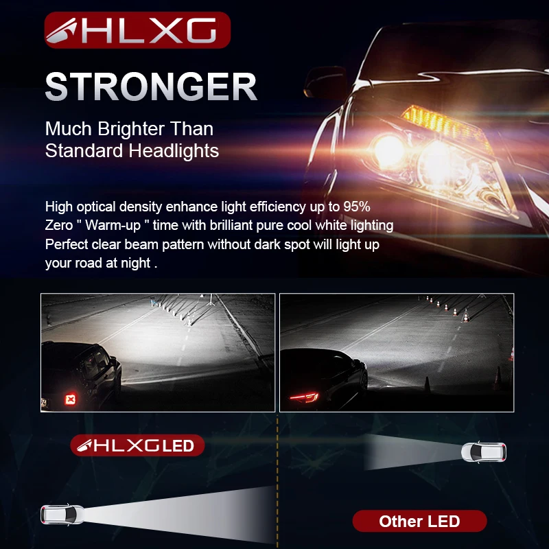 HLXG H7 светодиодный лампы 12v H4 головной светильник автомобильный luces супер 12000LM 6000 К
